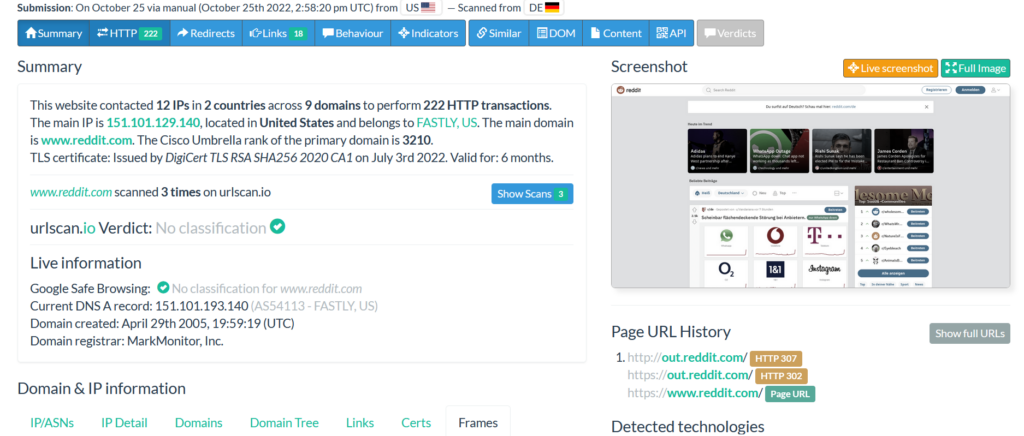 How to use URLSCAN part2 – osintafrica